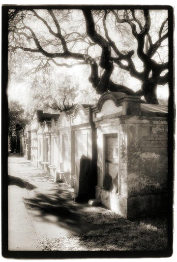 Sandra Russell Clark - Elysium, Lafayette Cemetery, Tombs With Oaks - 21 1/2 x 14 1/4 - $1500 Unframed $1800 Framed